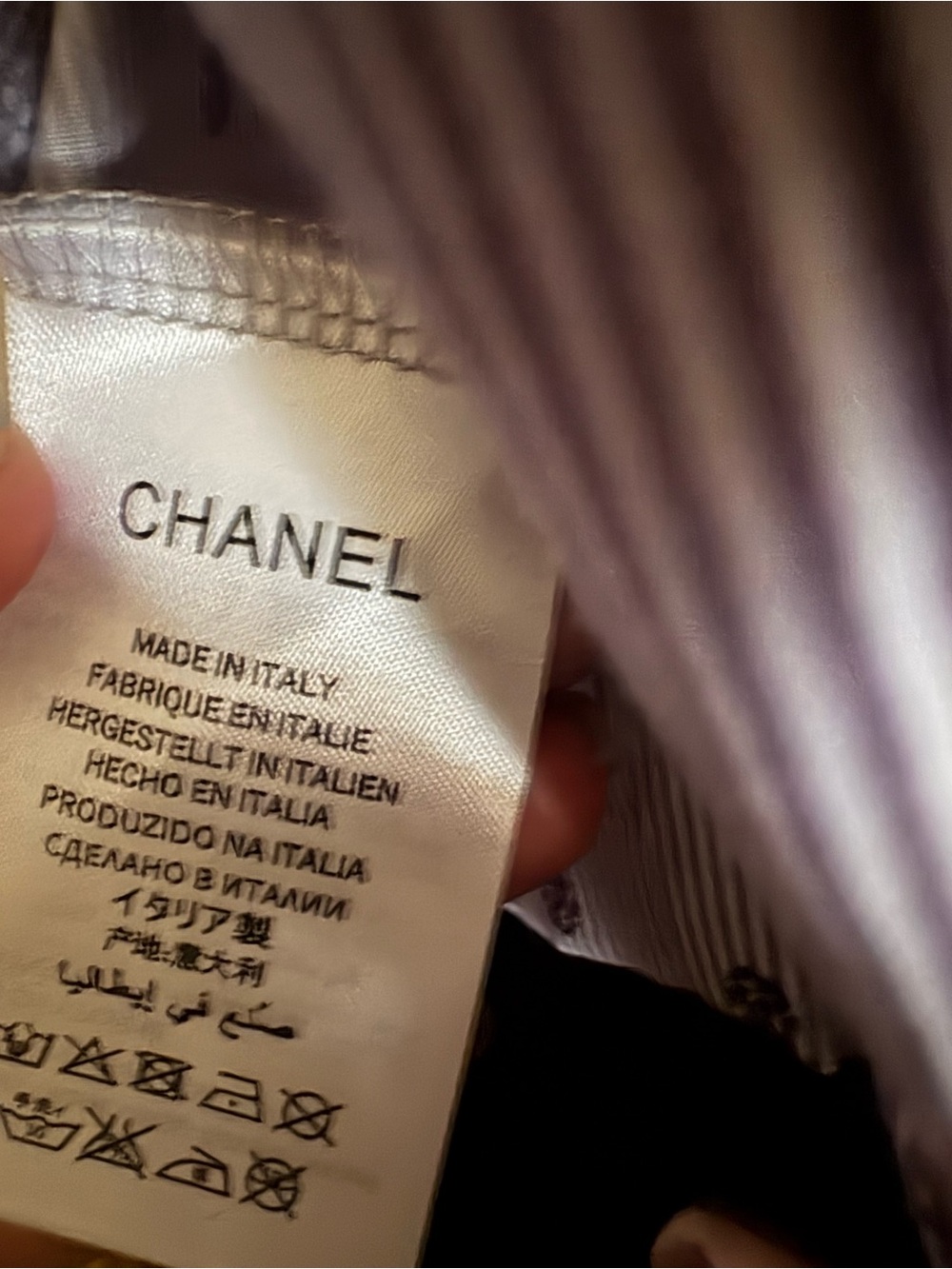 CHANEL Light Blue & White Striped Cropped Jacket with CC Clasp 24 P - Picture 7 of 9